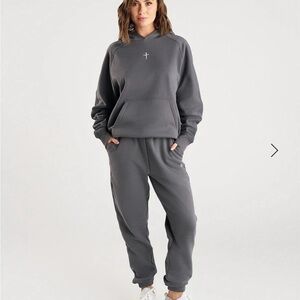 Three Nails Signature Fleece Hoodie in Space Grey